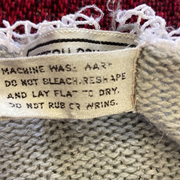 Vintage WESTERN CONNECTION | Silk Angora blend Cardigan size L Gray/White - Picture 11 of 13